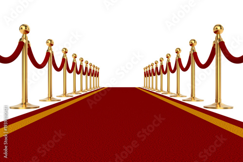 Red carpet and rope barrier...