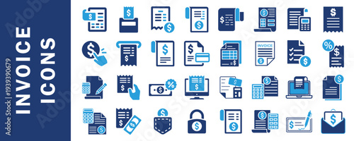 Invoice document concept with billing forms, payment records, financial transactions, accounting paperwork, and business finance documentation for corporate administration and bookkeeping systems