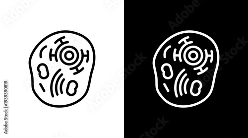 Animal Cell  White Icon Set Design