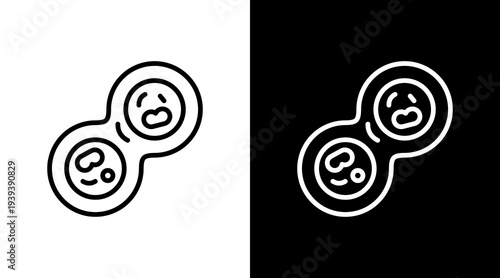 Cell Division  White Icon Set Design