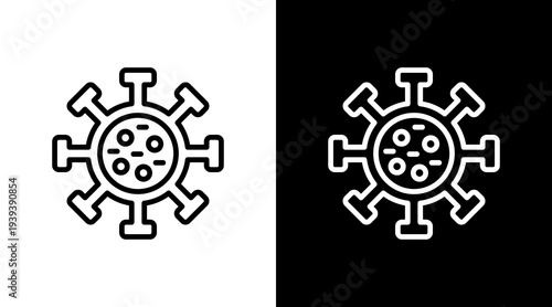 Virus Structure  White Icon Set Design