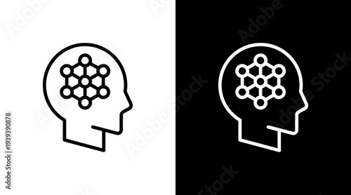 Brain Neuron  White Icon Set Design