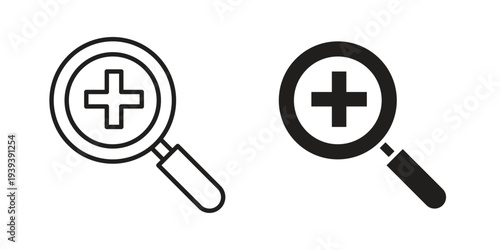 Zoom in icons for website design and development, app development. EPS10