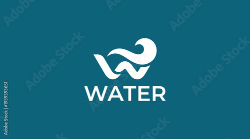 A modern logo design representing water, with flowing lines and a wave-like pattern, symbolizing purity, sustainability, and connection to nature in an eco-friendly context.