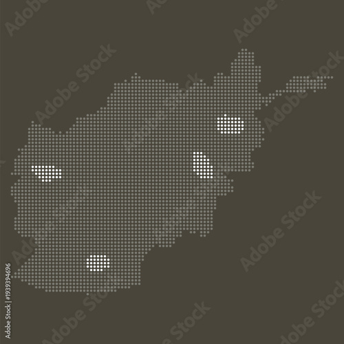 Afghanistan Grey White Dotted Map Brown Energy Transition Solar Hydroelectric
