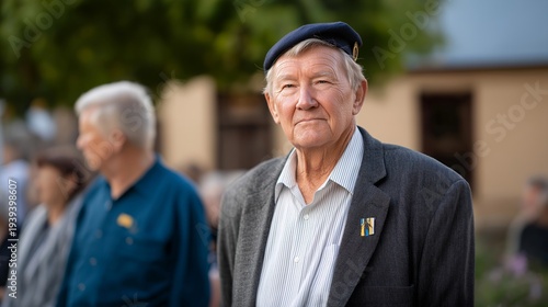 Anzac Day dawn service concept with veterans and community gathering at a memorial at first light, perfect for April commemorative tradition, veteran honor, national remembrance, modern society,