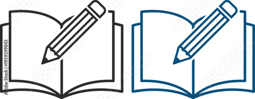 Education and book learning icons set. Featuring open books, textbooks, graduation cap, reading symbols and knowledge concepts. University college school study concept.