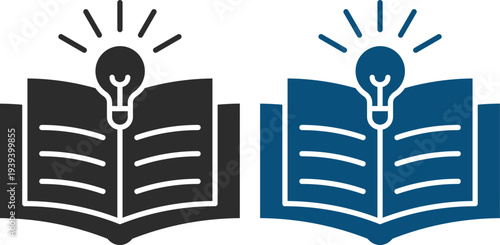 Education and book learning icons set. Featuring open books, textbooks, graduation cap, reading symbols and knowledge concepts. University college school study concept.