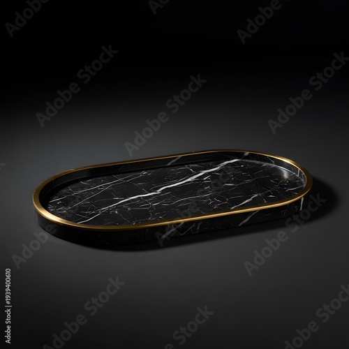 Luxury Black Marble and Gold Tray