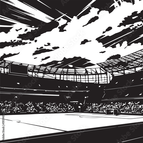  Football Ground Silhouette Vector - Iconic Sports Field & Goal Icon