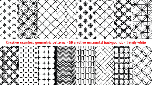 Abstract geometric patterns and ornamental backgrounds for creative designs
