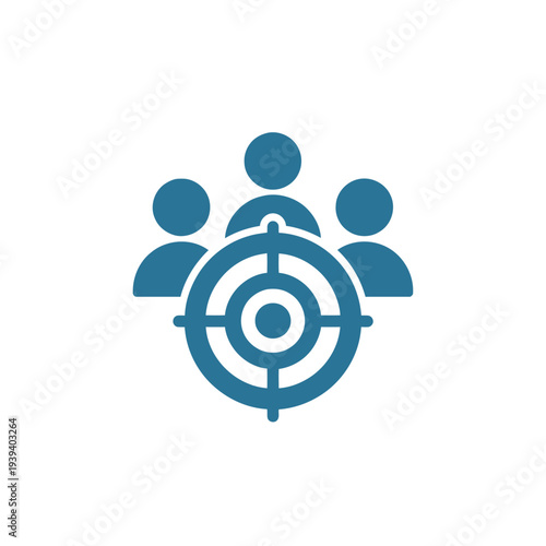 Minimalist Target Icon with Group Representing Customer Focus and Marketing Strategy