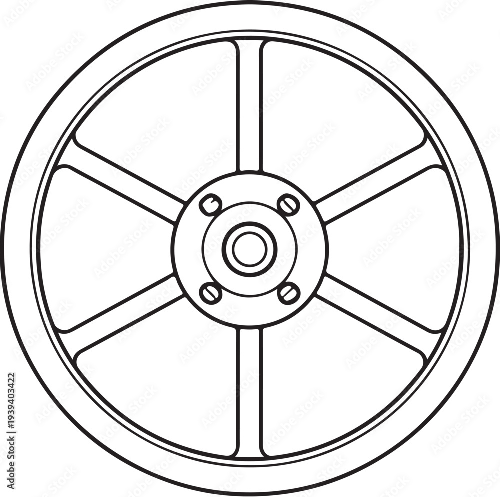 Obraz premium Emergency Water Valve Control Wheel vector