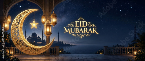 Eid Mubarak muslim background.