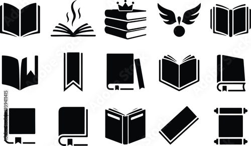 Set of 13 book icons vector
