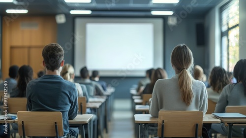 Students attend lecture in classroom