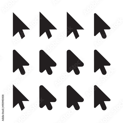 Mouse Pointer and Click Hand Icons Vector SetMouse Pointer and Click Hand Icons Vector Set