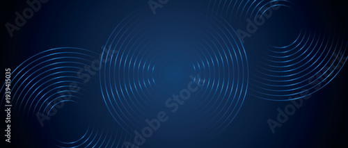Futuristic technology background with glowing circular lines pattern. Modern design for cover, banner, flyer, social media and website. Vector illustration vol. 3