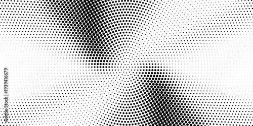 Halftone pattern background with radial effect, round spot shapes, vintage or retro graphic with place for your text. Halftone digital effect.