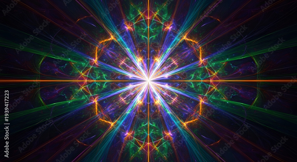 Obraz premium Vibrant Fractal Explosion