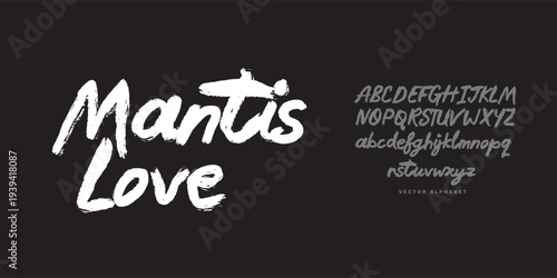 Bold brush font alphabet set, hand-drawn lettering, energetic, modern style, perfect for branding, posters, creative projects, and eye-catching graphic designs.