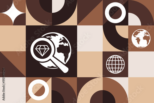 Happy Geologists Day. Seamless geometric pattern. Template for background, banner, card, poster. Vector EPS10 illustration.