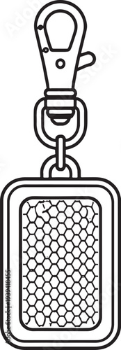 Pet Safety Reflector Clip Attachment Black and White Line Art