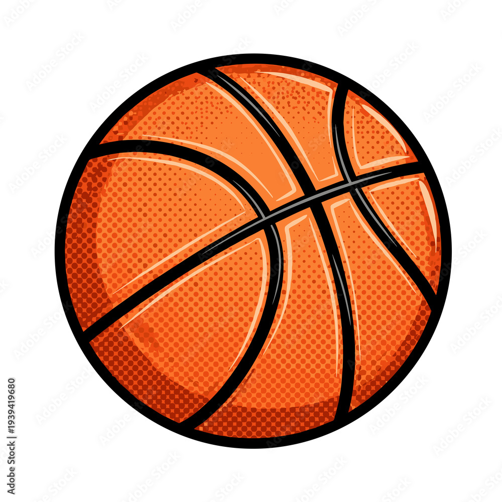 Fototapeta premium Basketball ball with textured surface on white background 