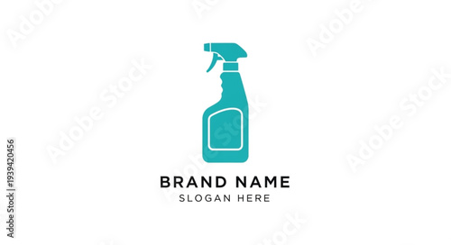 Cleaning Spray Bottle Logo Design Template.