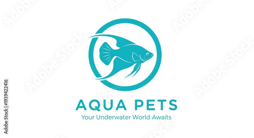 Aqua Pets Logo with Fish and Underwater Theme.