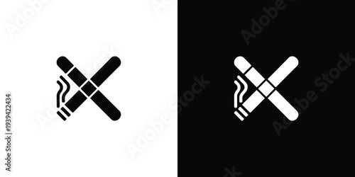 Cigarette no smoking symbols black and white smoking ban