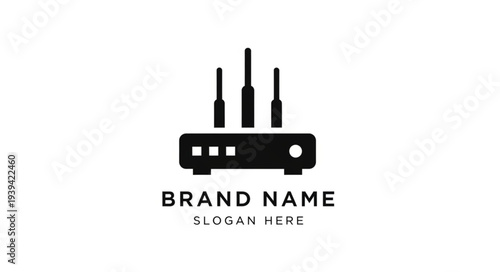 Modern Wi-Fi Router Logo Template for Brand Identity.