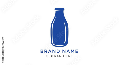 Milk Bottle Logo Design Template for Brand Identity.