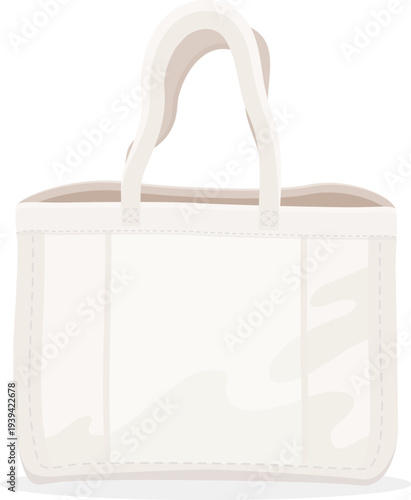 Natural cotton fabric shopping bag collection for branding design vector