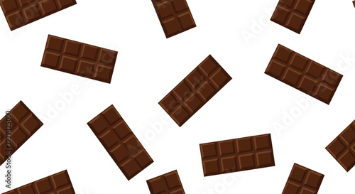 Chocolate Bar Food Pattern Vector Seamless Background for Sweets Packaging and Cafe Design
