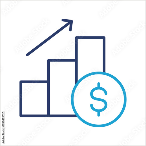 Profit Increase icon illustration style collection