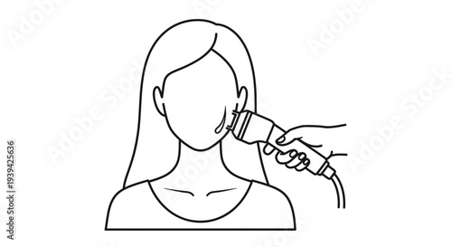 Woman receiving facial treatment with electric device.