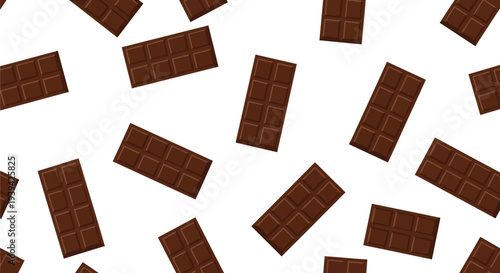 Chocolate Bar Food Pattern Vector Seamless Background for Sweets Packaging and Cafe Design