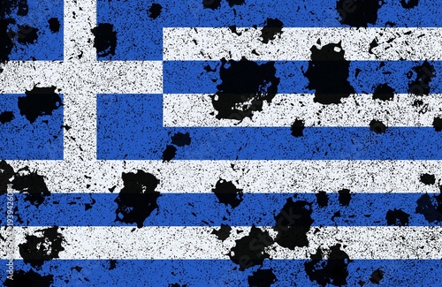 grunge flag of greece