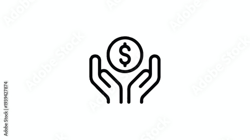 Hands holding dollar coin symbolizing financial support or savings