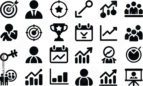 Marketing Collection Silhouette Icon Set 