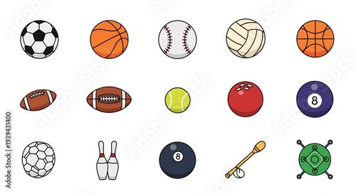 sports icon set illustration