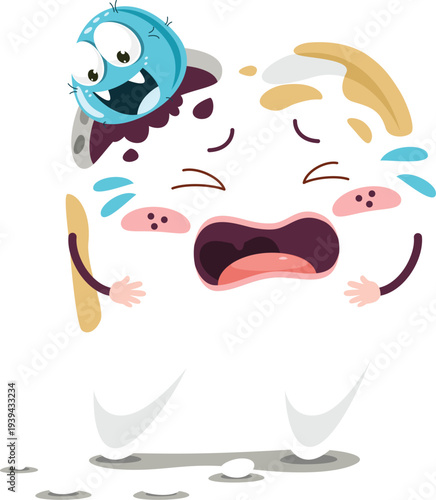 A cute baby pirate face with a funny cartoon bird and blue ocean fish in a vector art illustration design for sea animal fun