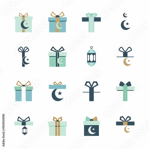 Ramadan Gift Icons Set
