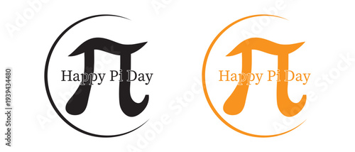 Happy pi day icon logo. pi day logo with design icon.