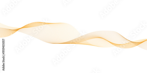 Modern abstract golden flowing wave ribbon with elegant gradient curves and smooth dynamic lines, luxury technology style vector background for branding, websites, presentations, and digital design