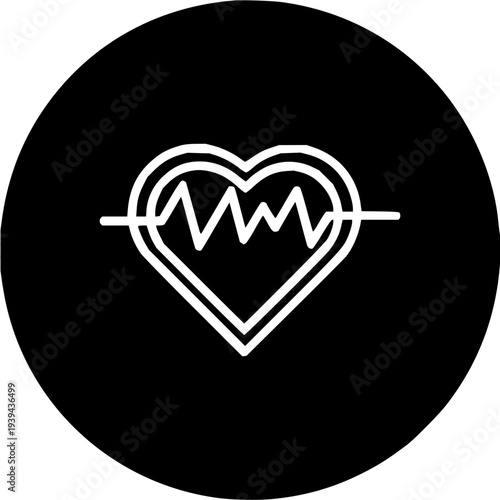 A modern and clean vector icon representing the fundamental concept of heart health and crucial medical monitoring, showcasing a stylized heart with an internal ECG pulse