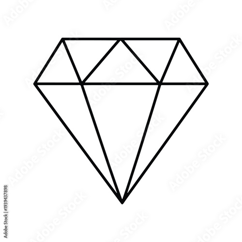 Diamond Gemstone Line Icon Vector Illustration
