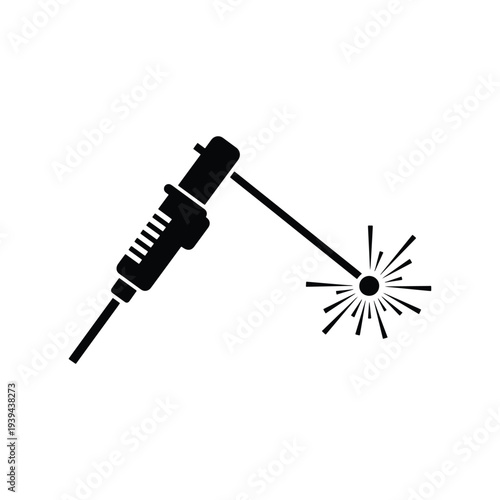 Industrial Laser Welding Machine Line Icon Vector Illustration