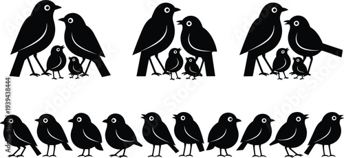 Wild animal silhouette illustration, domestic pet vector artwork, marine and land creatures design, educational animal drawing, black silhouette animal artwork